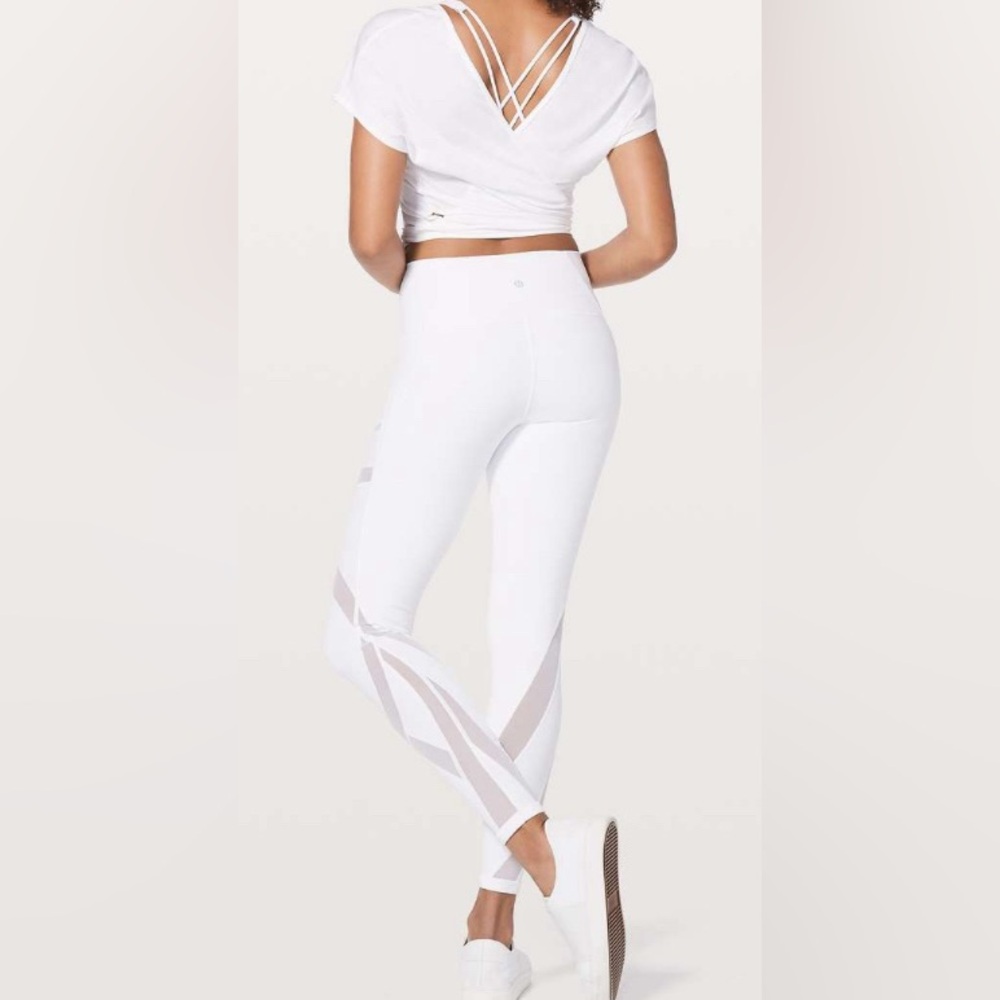NWOT Lululemon Wunder Under Hi-Rise Tight *Mesh 28" White - Picture 2 of 5